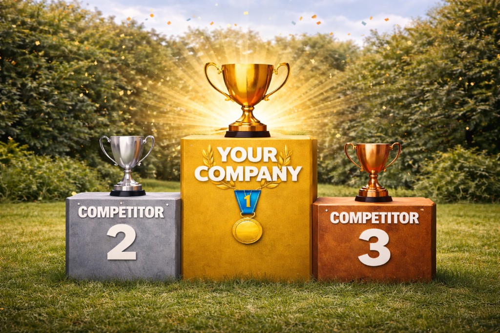 Position your lawn company as the category leader ahead of competitors