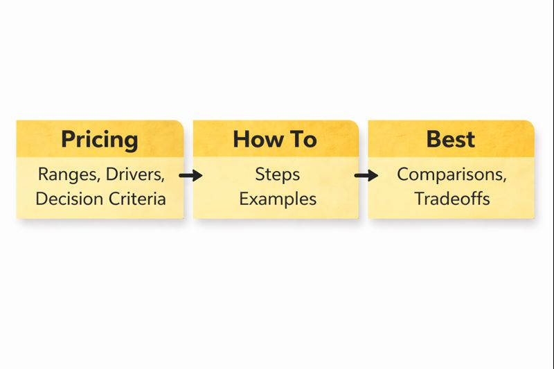 Different types of search intent: Pricing, How To, and Best searches