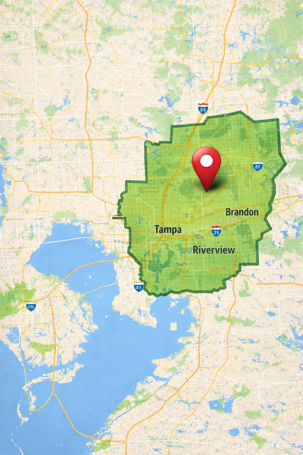 Defined service area map for lawn and landscape companies