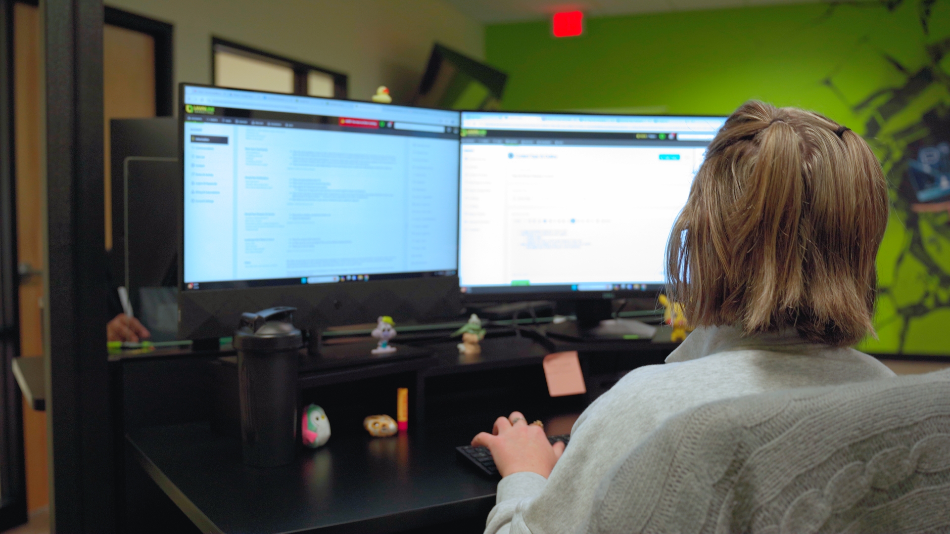 Lawnline Marketing team member analyzing reports